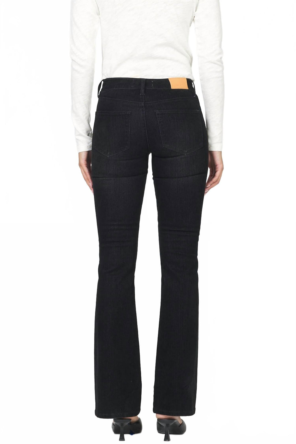 Jaxtyn Suede Bootcut Jean In Black