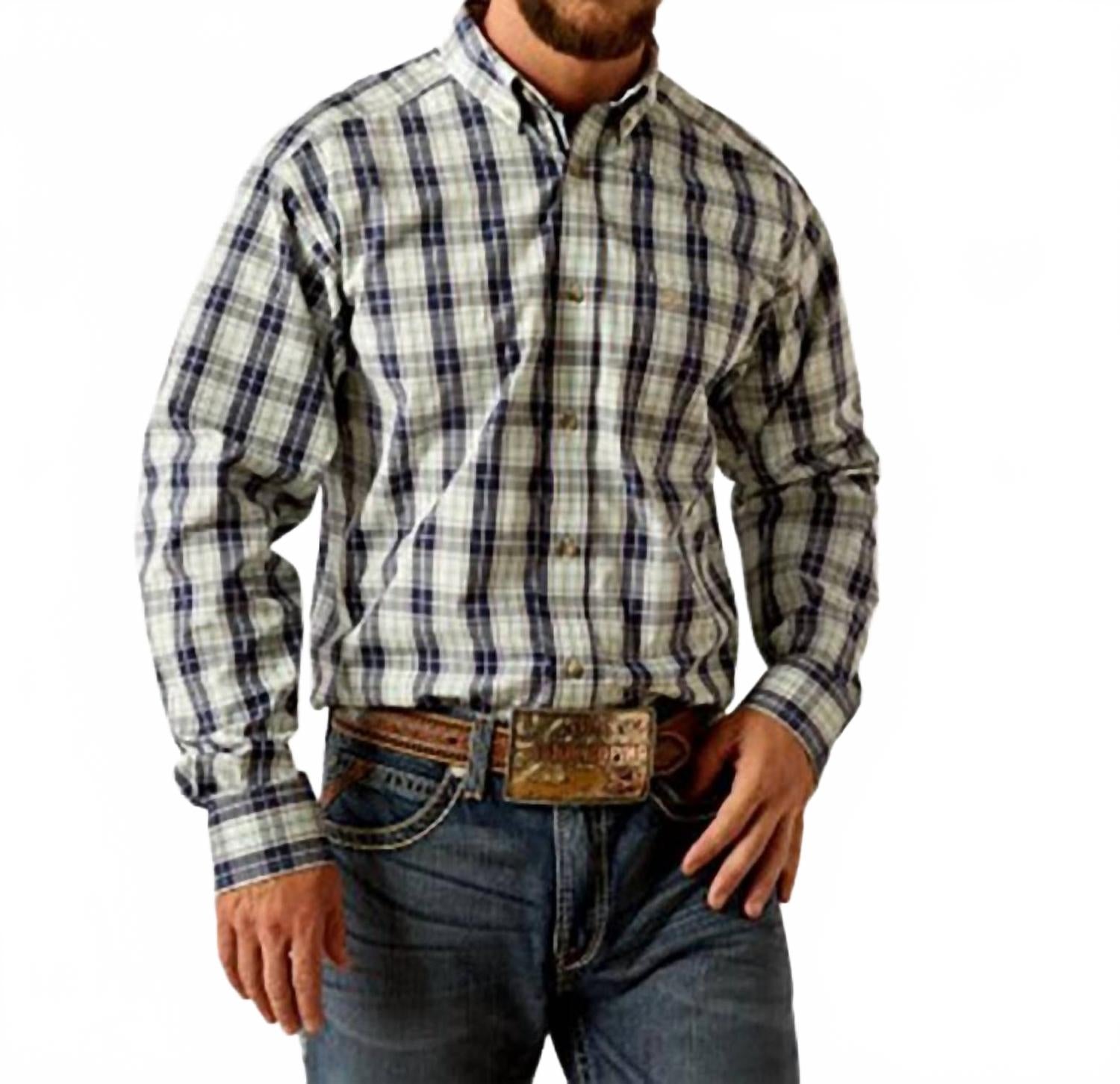 Men's Plaid Shirts In Navy