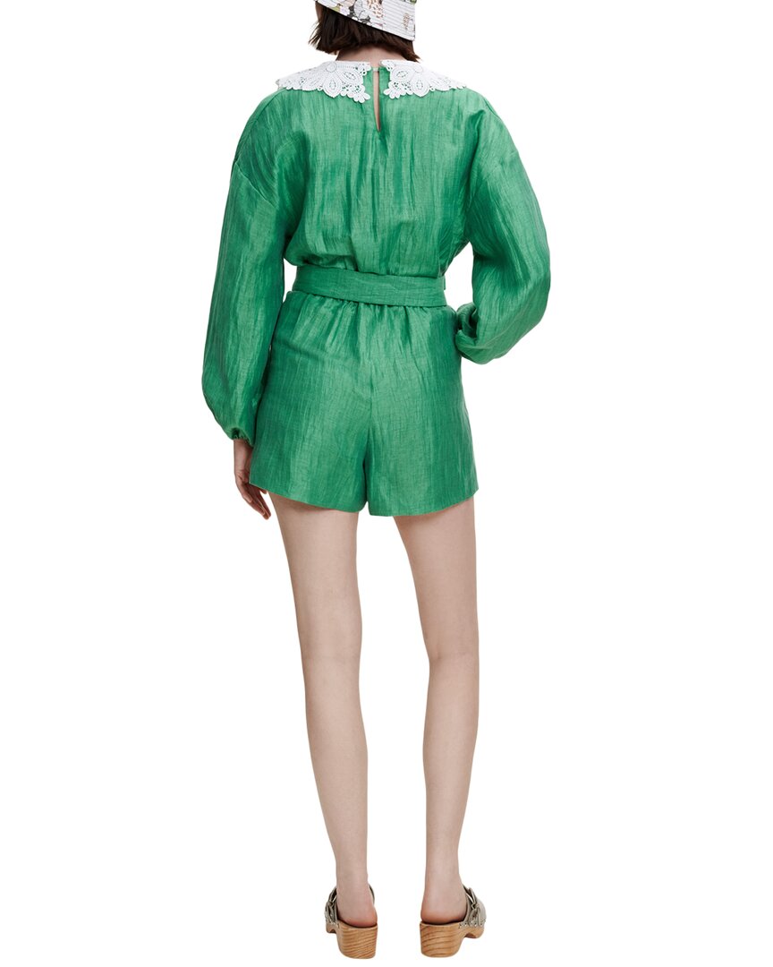 Maje Linen-Blend Romper