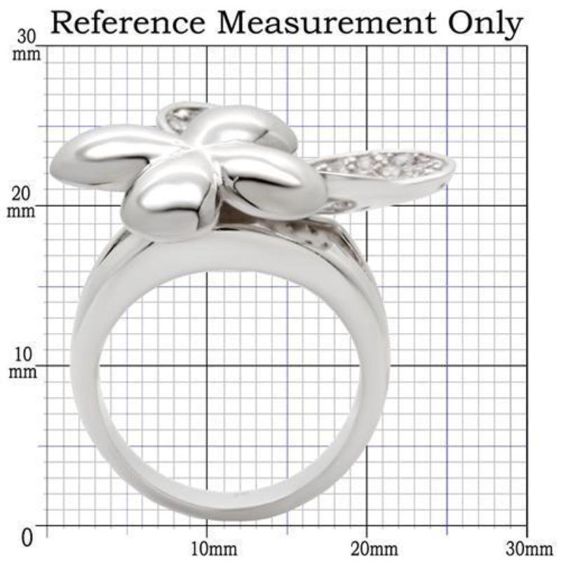 Rhodium Brass Ring with AAA Grade CZ in Clear