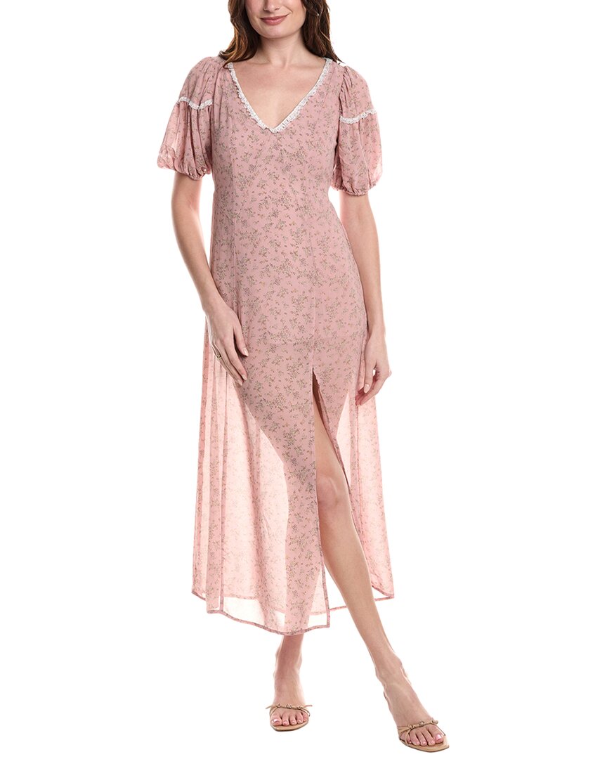MARION Lace-Trim Midi Dress
