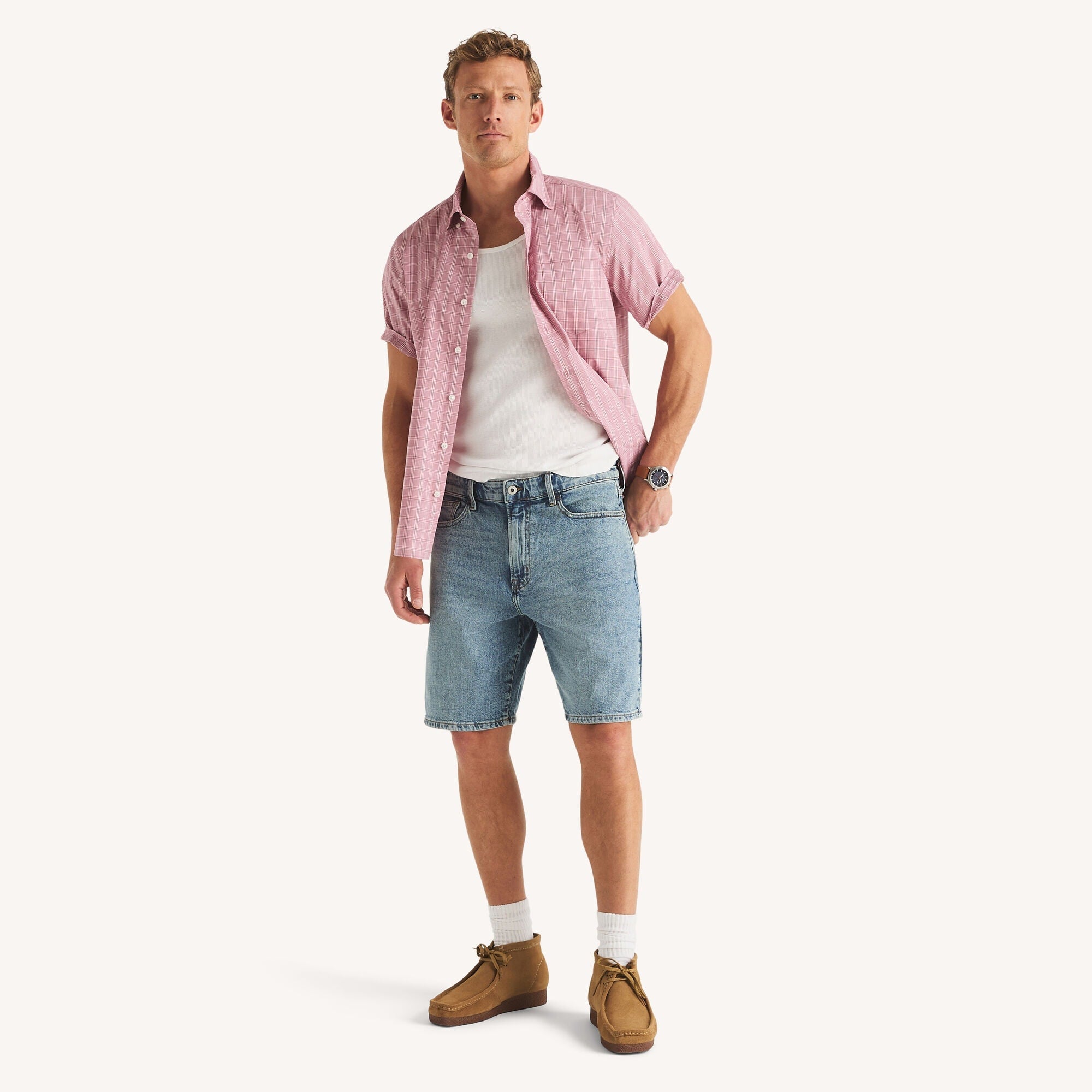Nautica Mens Wrinkle-Resistant Classic Fit Plaid Shirt