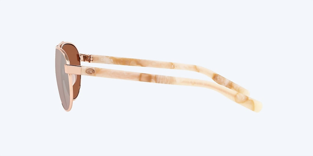 Unisex Fernandina Round Polarized Sunglasses In Shiny Rose Gold/copper