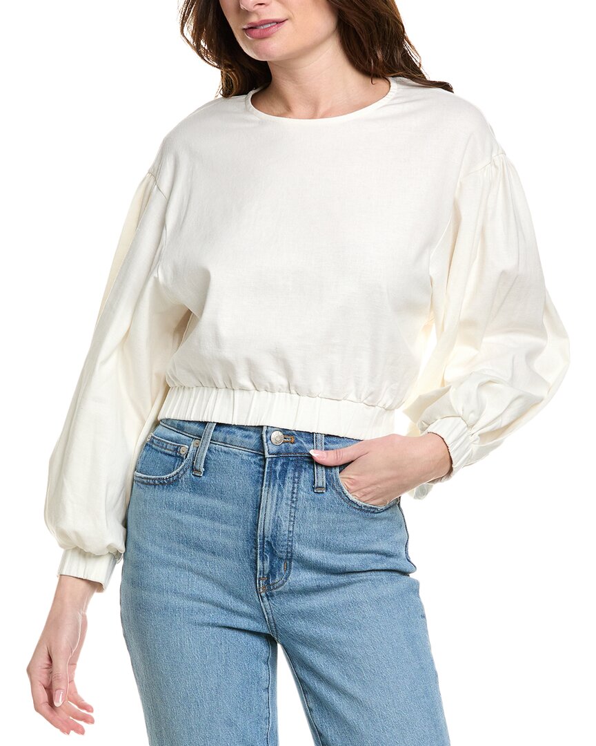 Just Bee Queen Whitney Linen-Blend Top