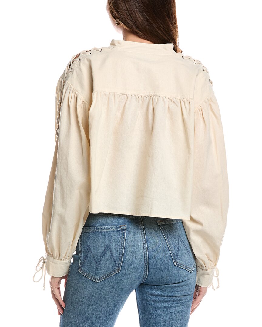 RE/DONE Pirate Linen-Blend Top