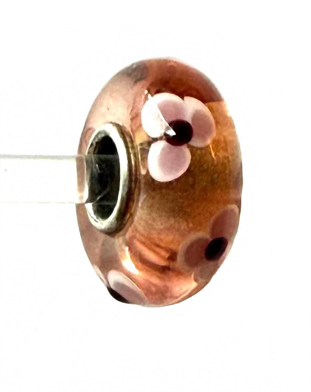 Women's Universal Unique Dot Flower Bead Charm In Peach/ Black