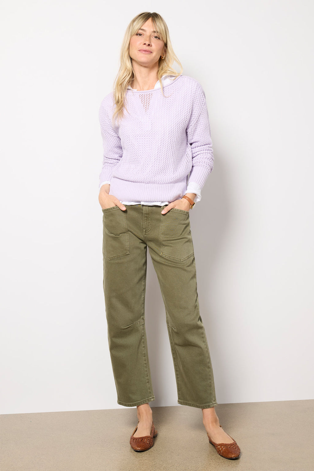 Women's Open Knit Sweater Top
