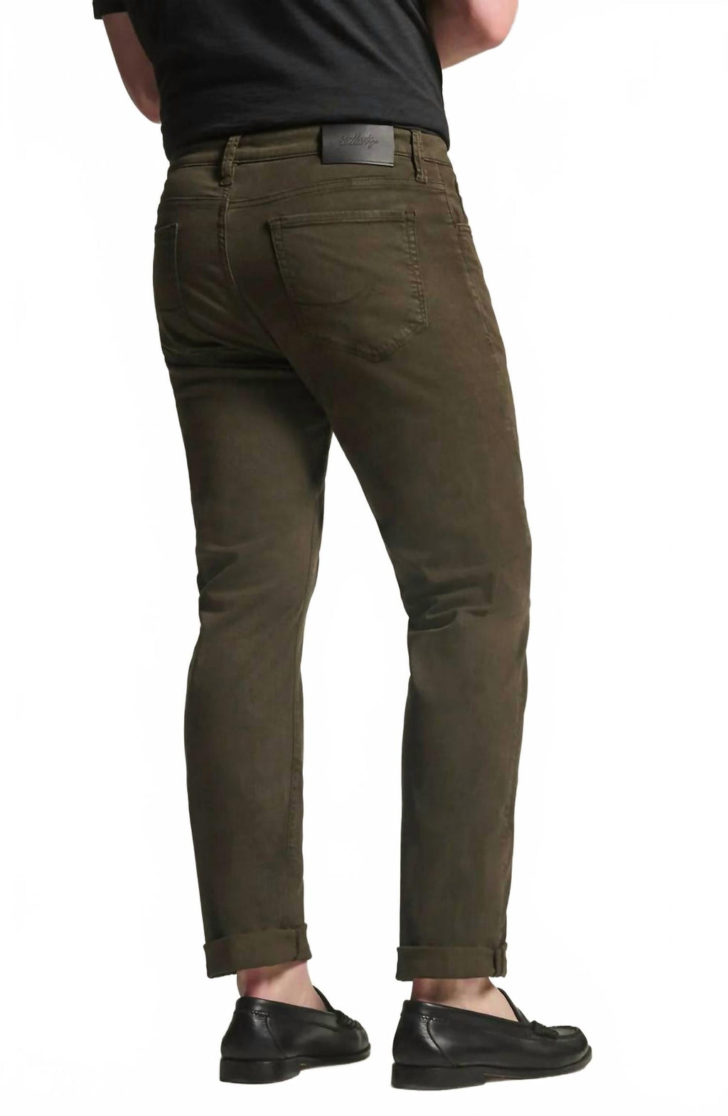 Charisma Relaxed Straight Twill Pants In Cactus Green
