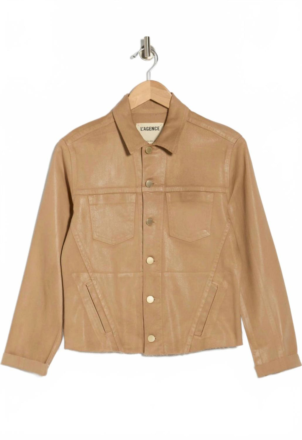 Janelle Slim Fit Raw Hem Jacket In Cappuccino