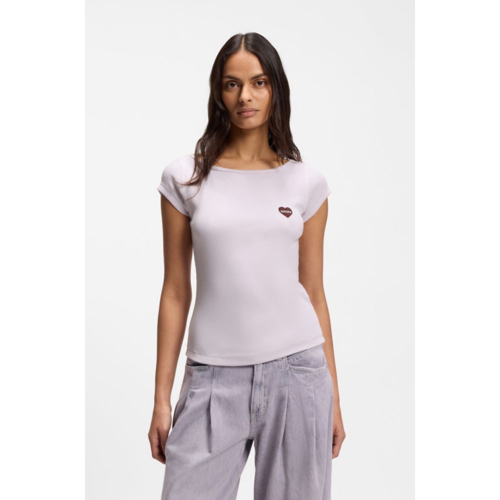 Stretch-cotton slim-fit T-shirt with artwork