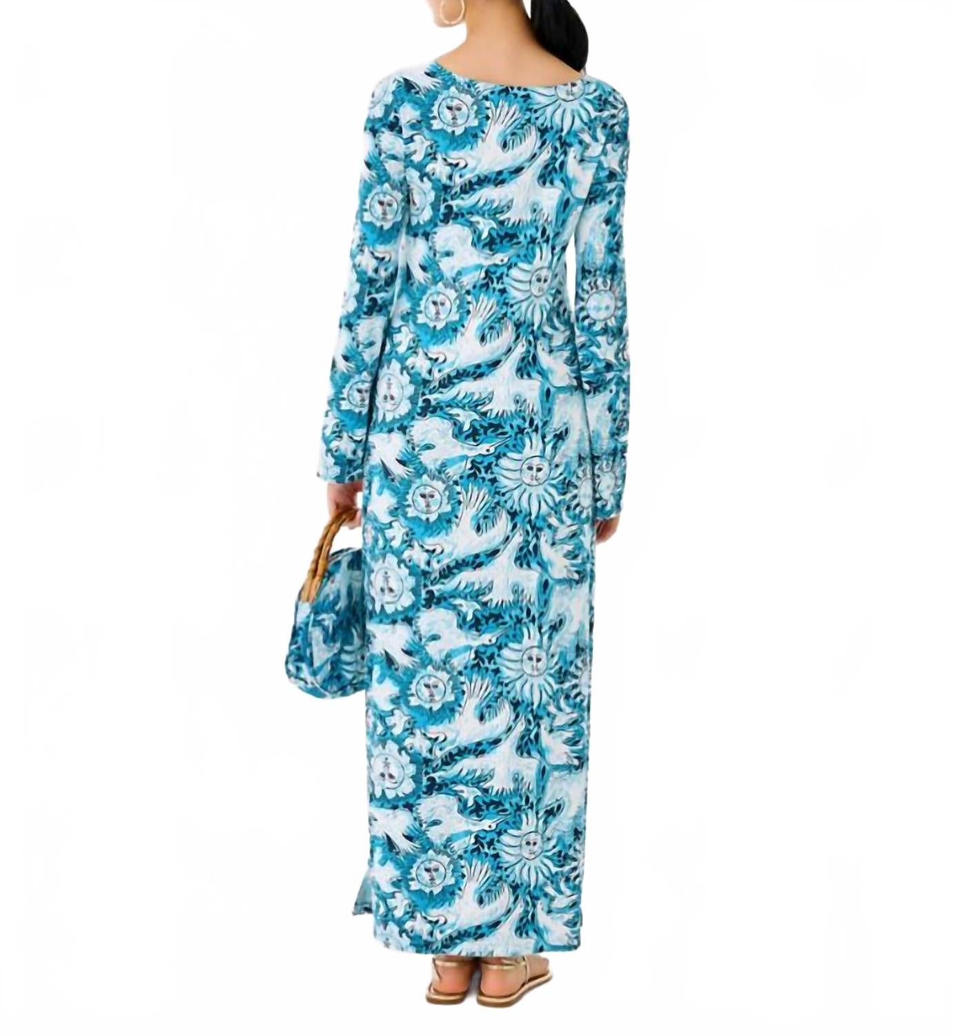 Breena Upf 50+ Maxi Dress In Bellevue Blue Lilly Gulls