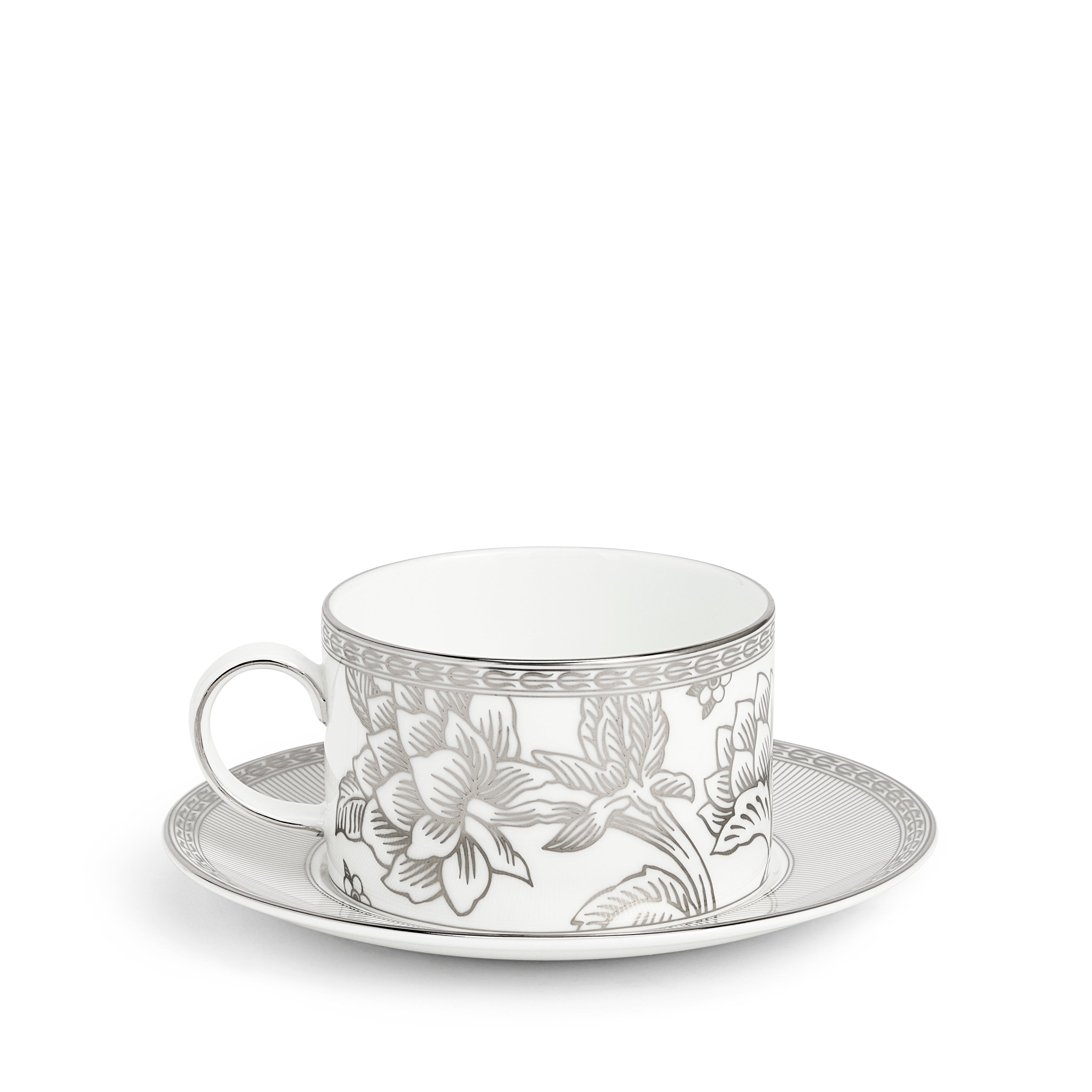Silver Tonquin Teacup & Saucer 235ml 7.9floz