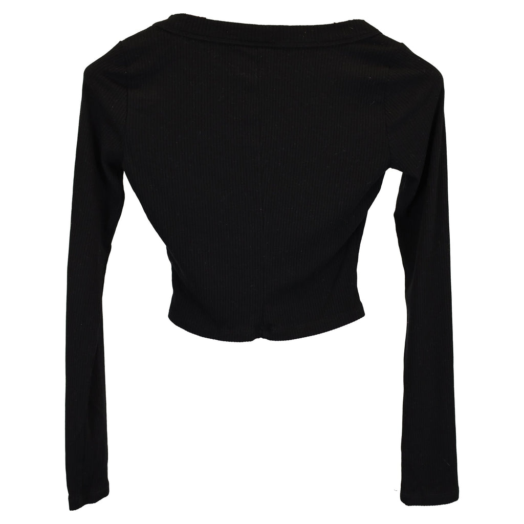 Reformation Jeans Long Sleeve Top in Black Cotton