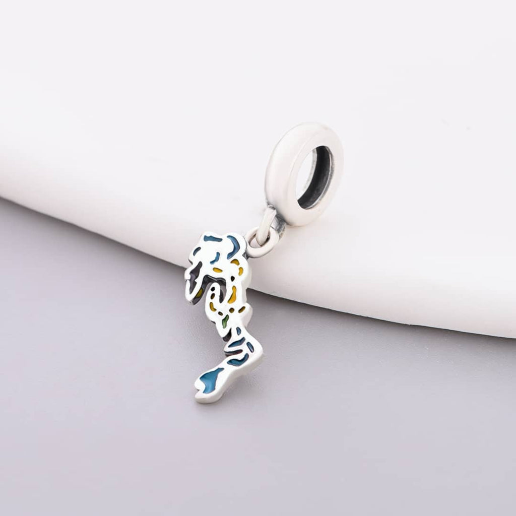 Bahamas Map Flag Dangle Charm