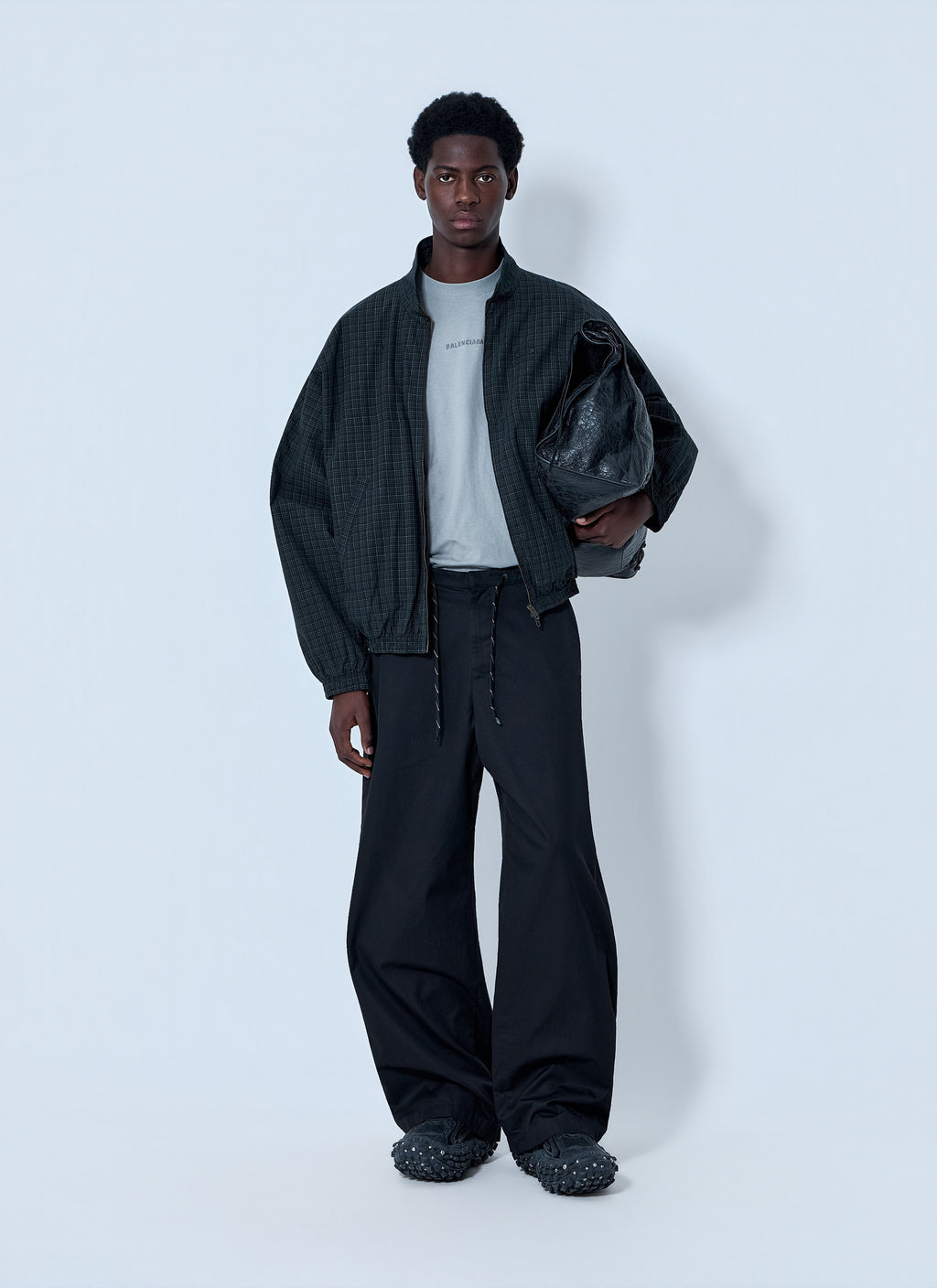Balenciaga Men Checked Zip Jacket