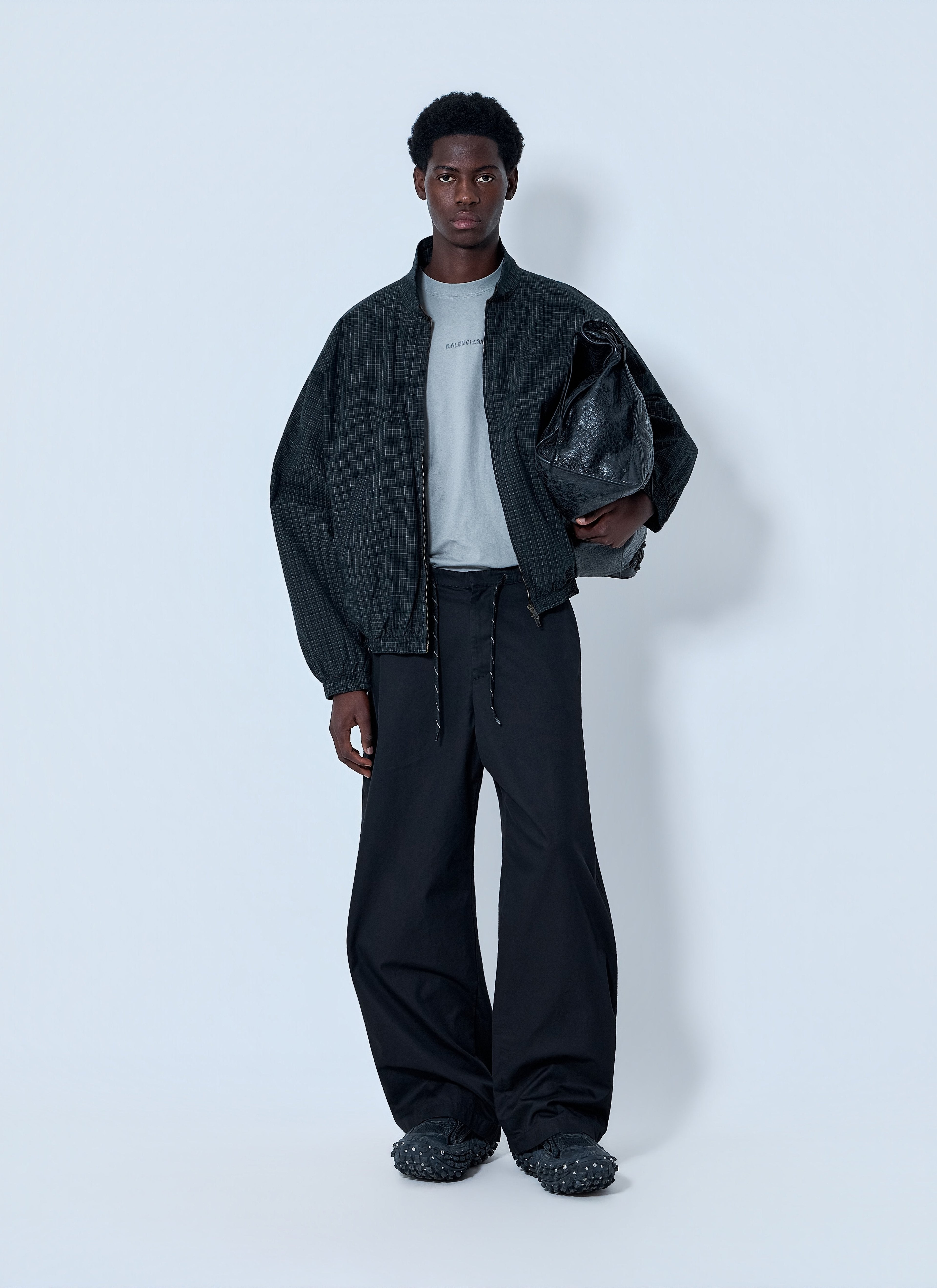 Balenciaga Men Checked Zip Jacket