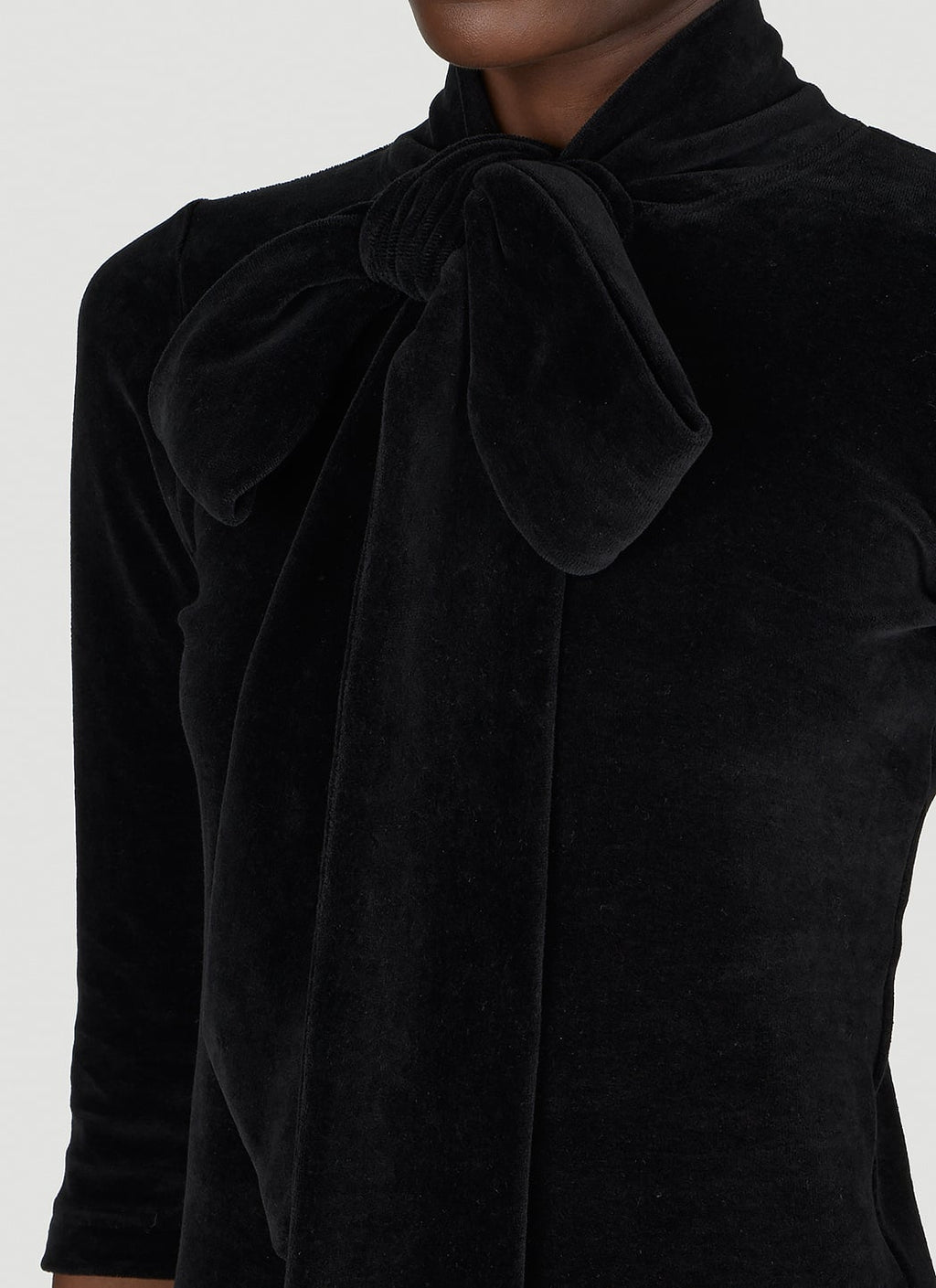 Balenciaga Women Scarf Turtleneck Terry-Cloth Blouse