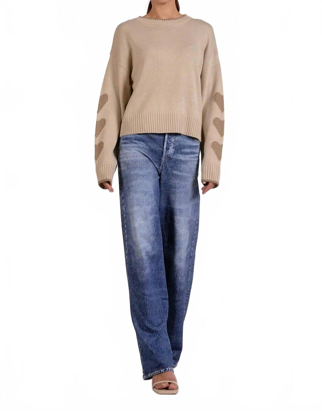 Hearts Sweater In Beige