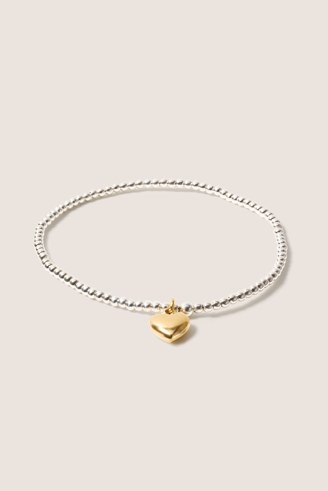 Women's Classic Mixed Metal 2mm Bracelet w. Heart