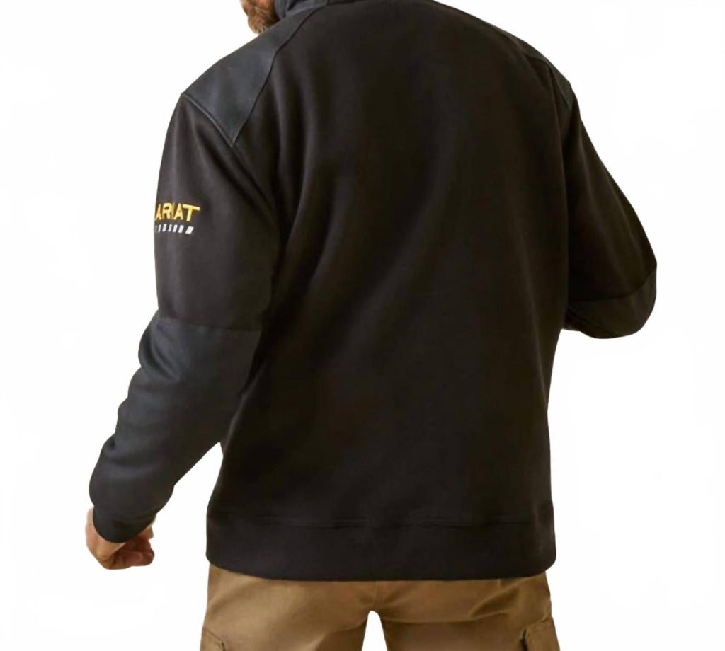 Men's Rebar Workman Duracanvas Zip Sweatshirt In Black