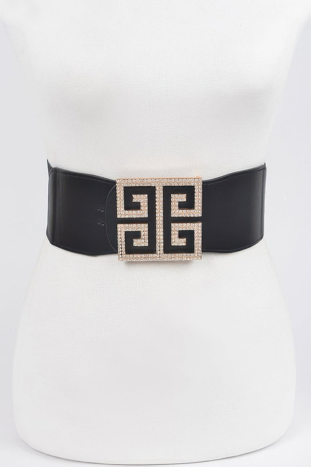 Rhinestone Buckle Stretch Belt