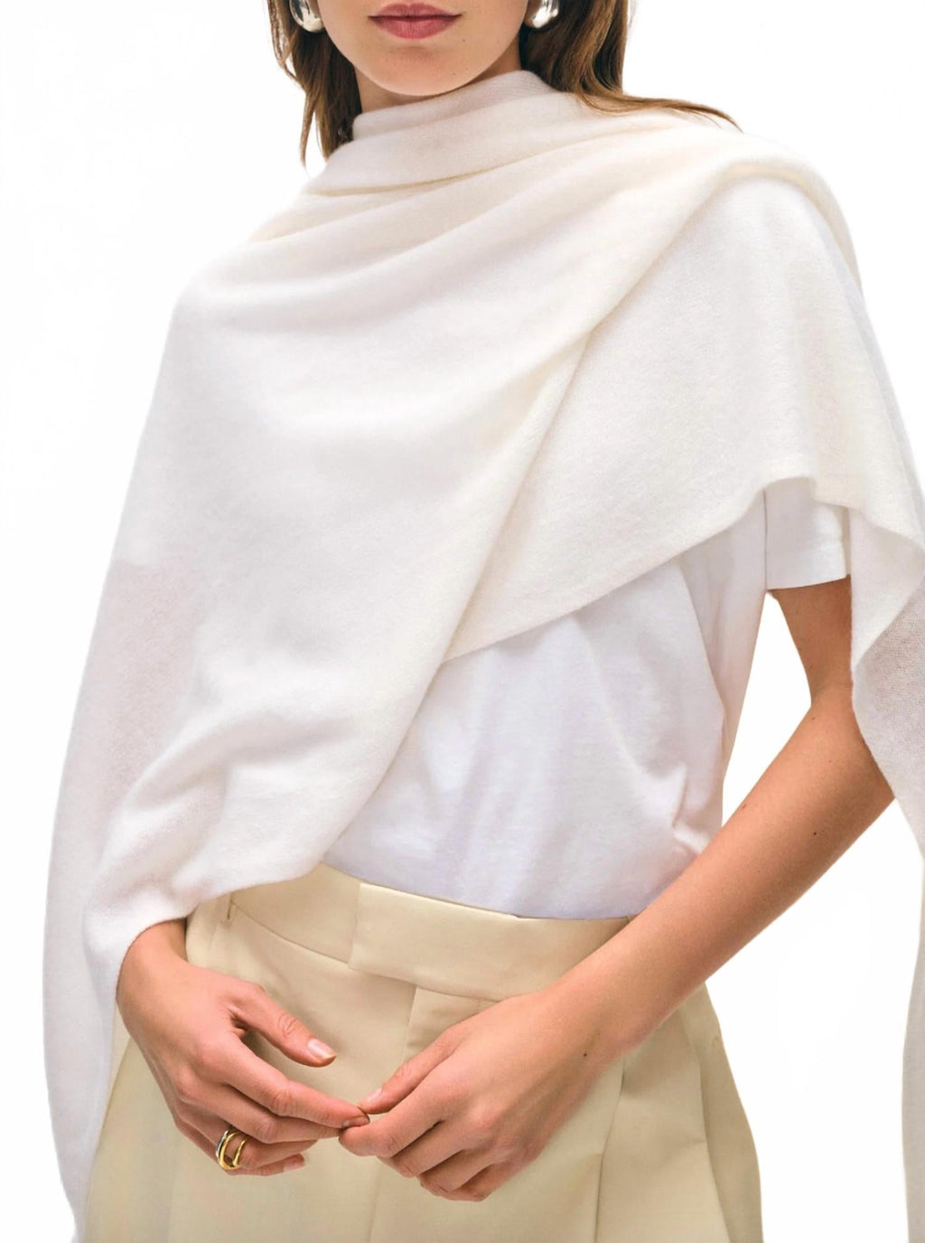 Women's Cashmere Travel Wrap In White