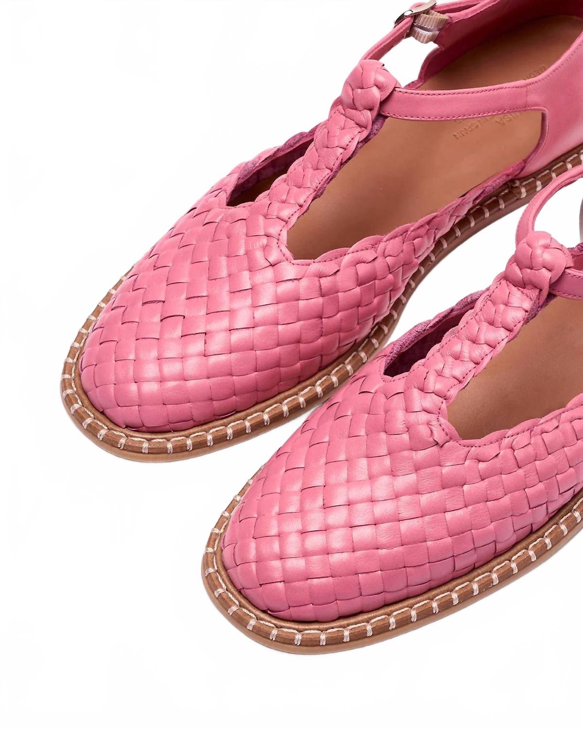 Women's Fragaria Woven T-Strap Shoes In Pink