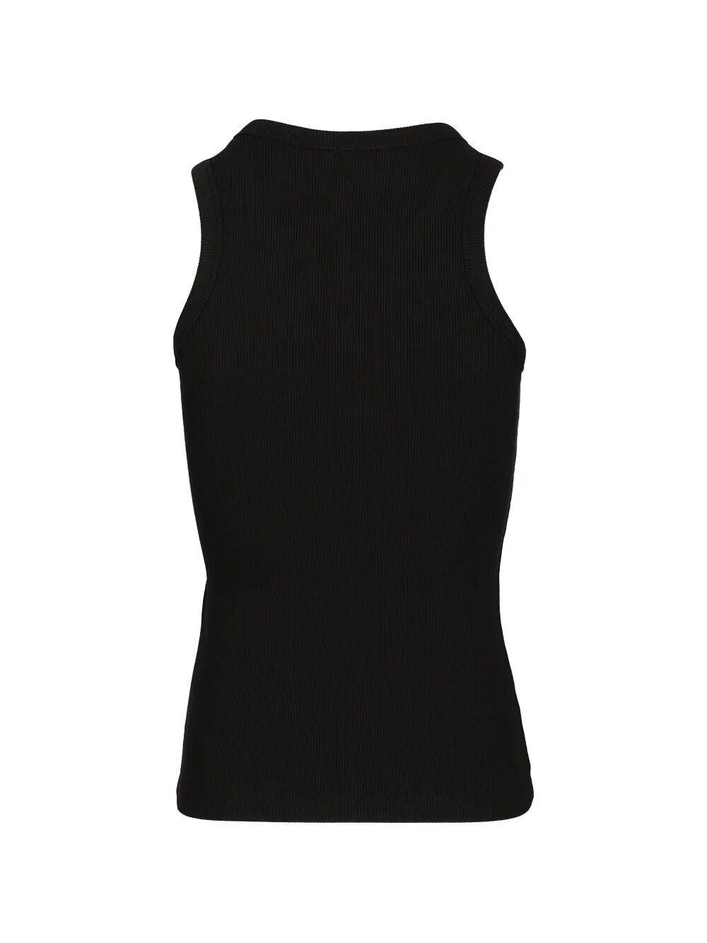 Celine Women Ribbed Silk And Cotton Tank Top