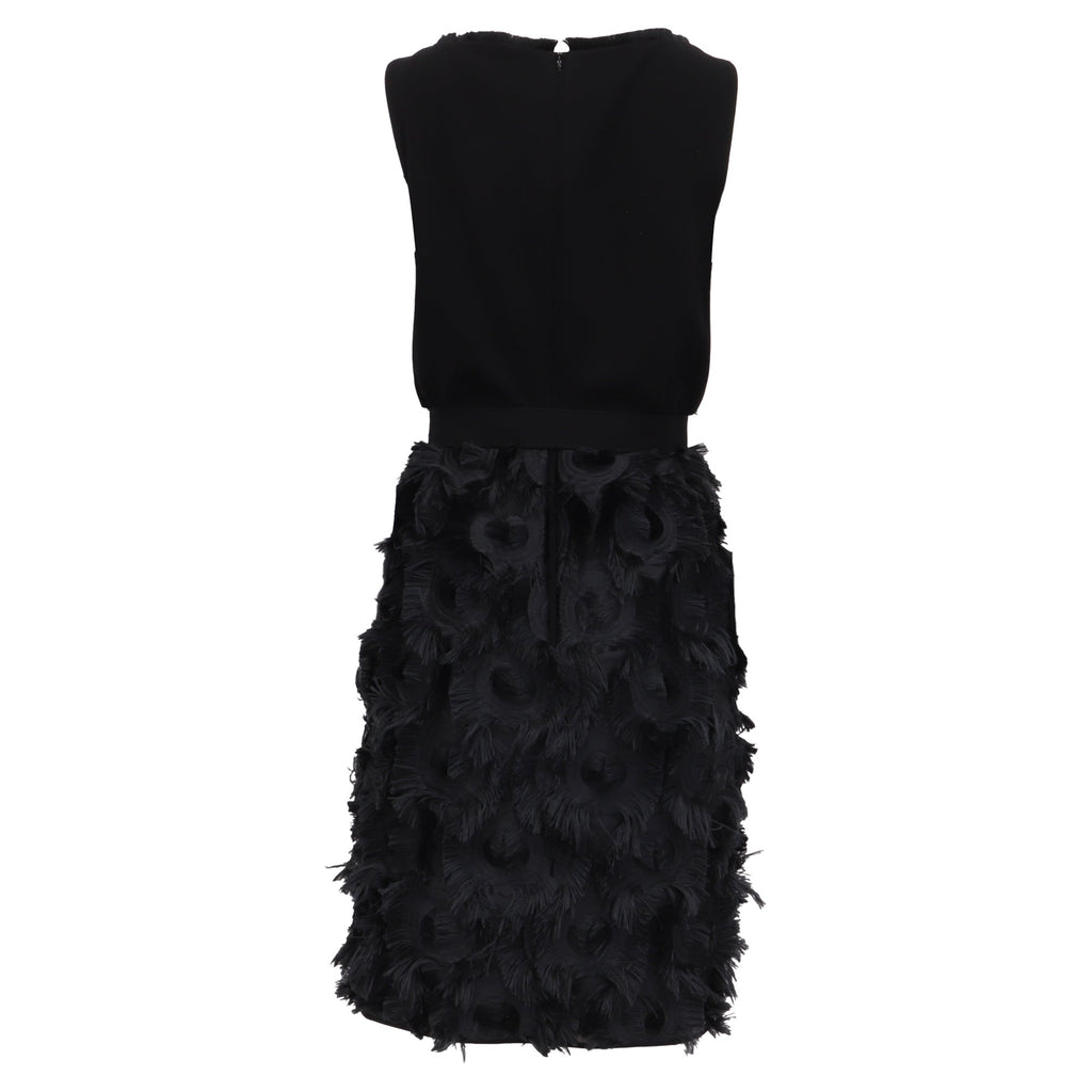 Max Mara Nastro Belted Chiffon Dress in Black Triacetate