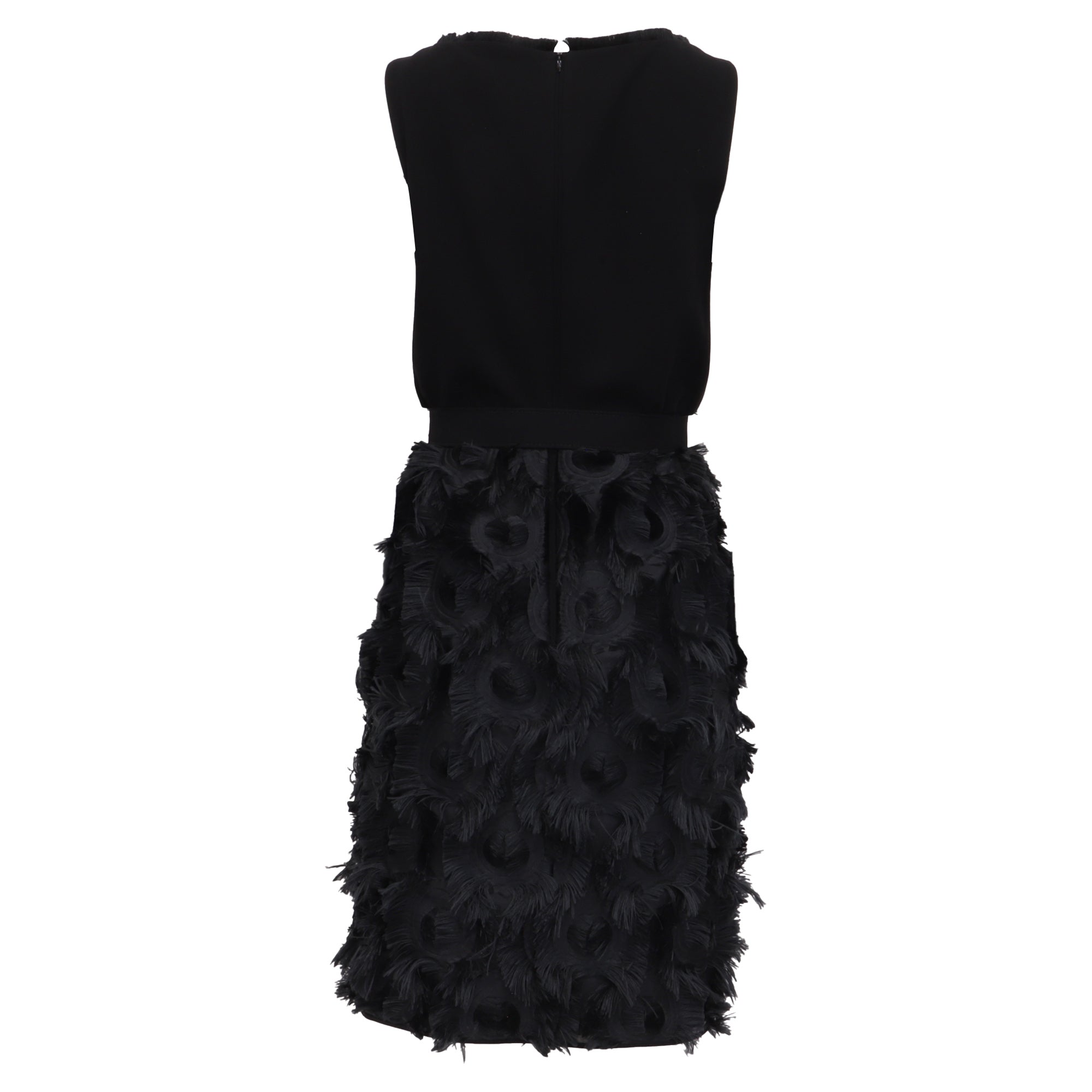 Max Mara Nastro Belted Chiffon Dress in Black Triacetate
