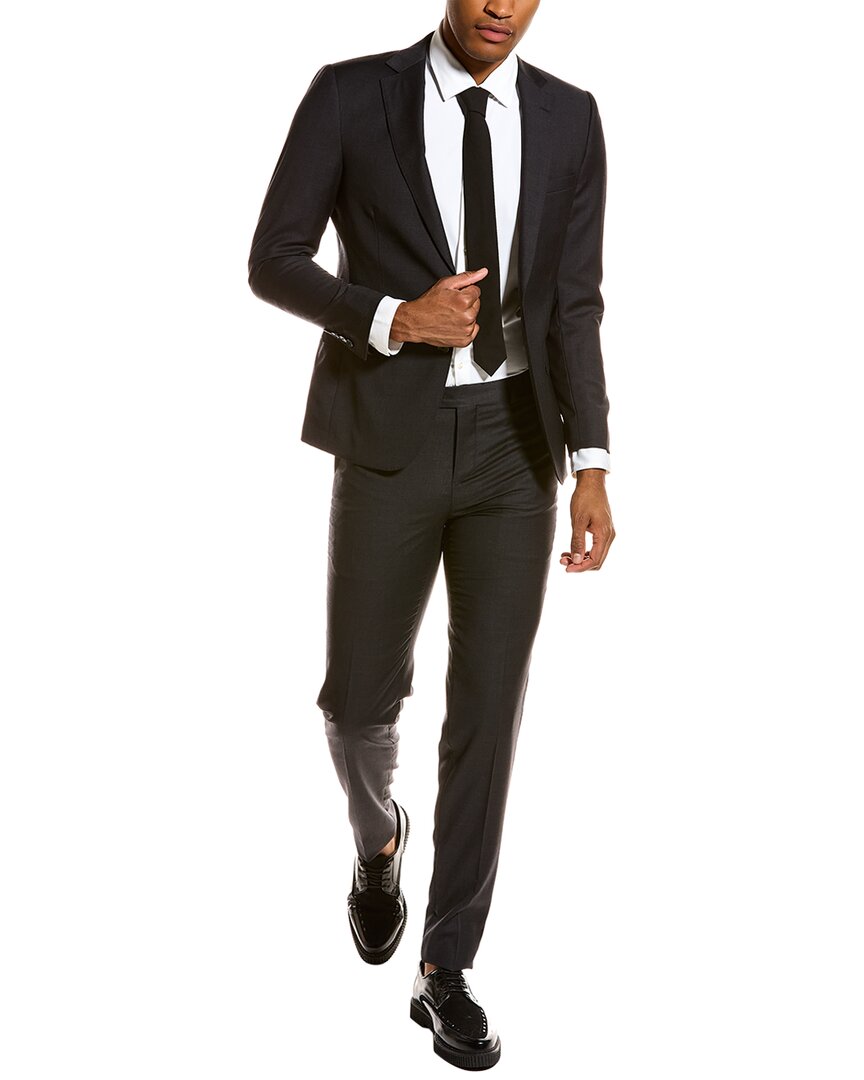 Zanetti Porto Wool-Blend Slim Fit Suit with Flat Front Pant