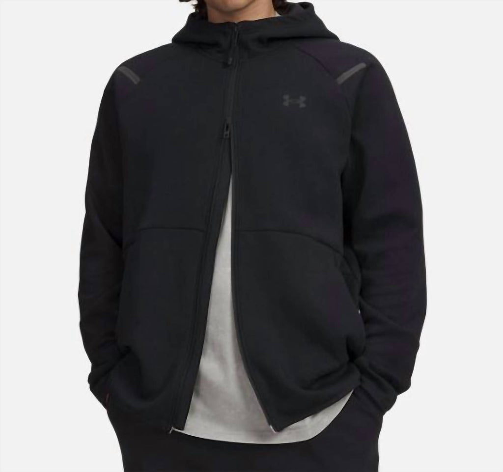 Unstoppable Fleece Full Zip Hoodie In Black