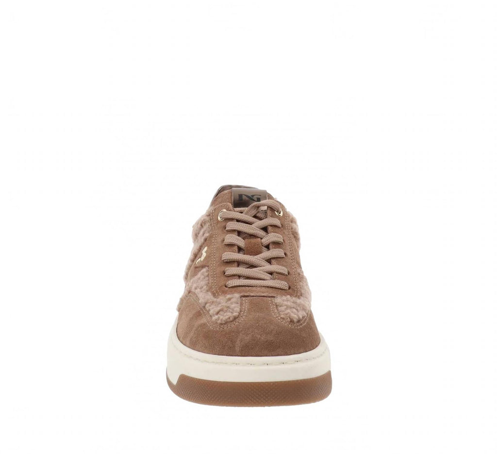 Women's Velour Curly Mou Sherpa Sneaker In Brown