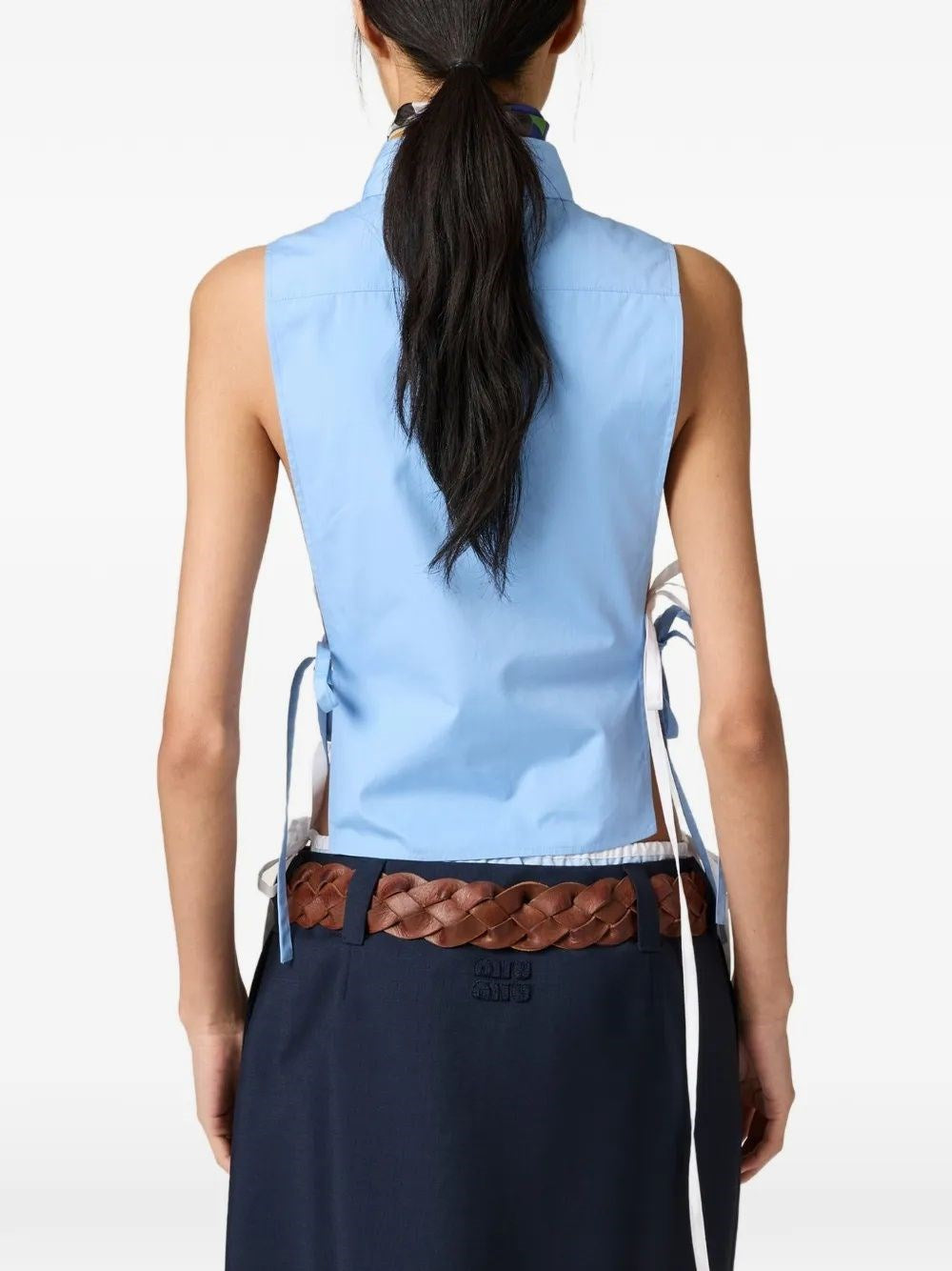 Miu Miu Women Sleeveless Poplin Shirt