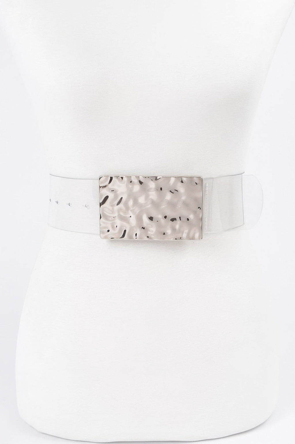 Vintage Metal Buckle Clear Belt