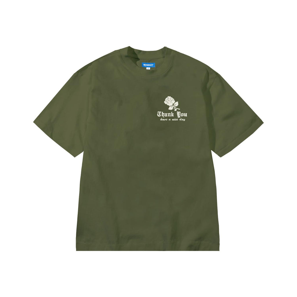 Men's Thank You Needlepoint T-Shirt In Sea Kelp