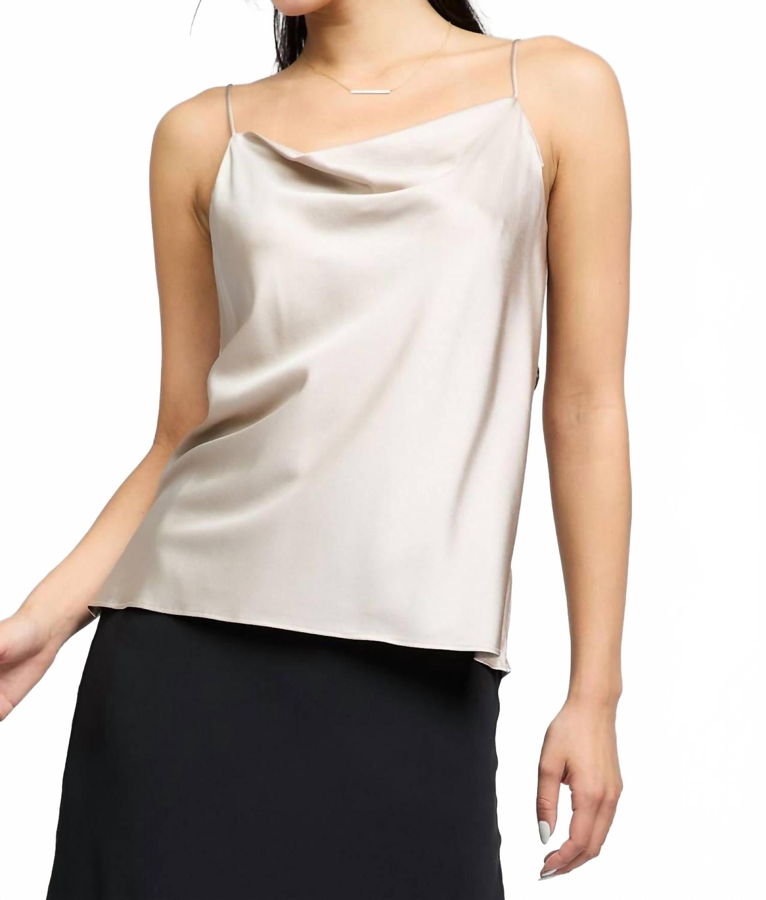 Marjorie Silk Cami Top In Champagne