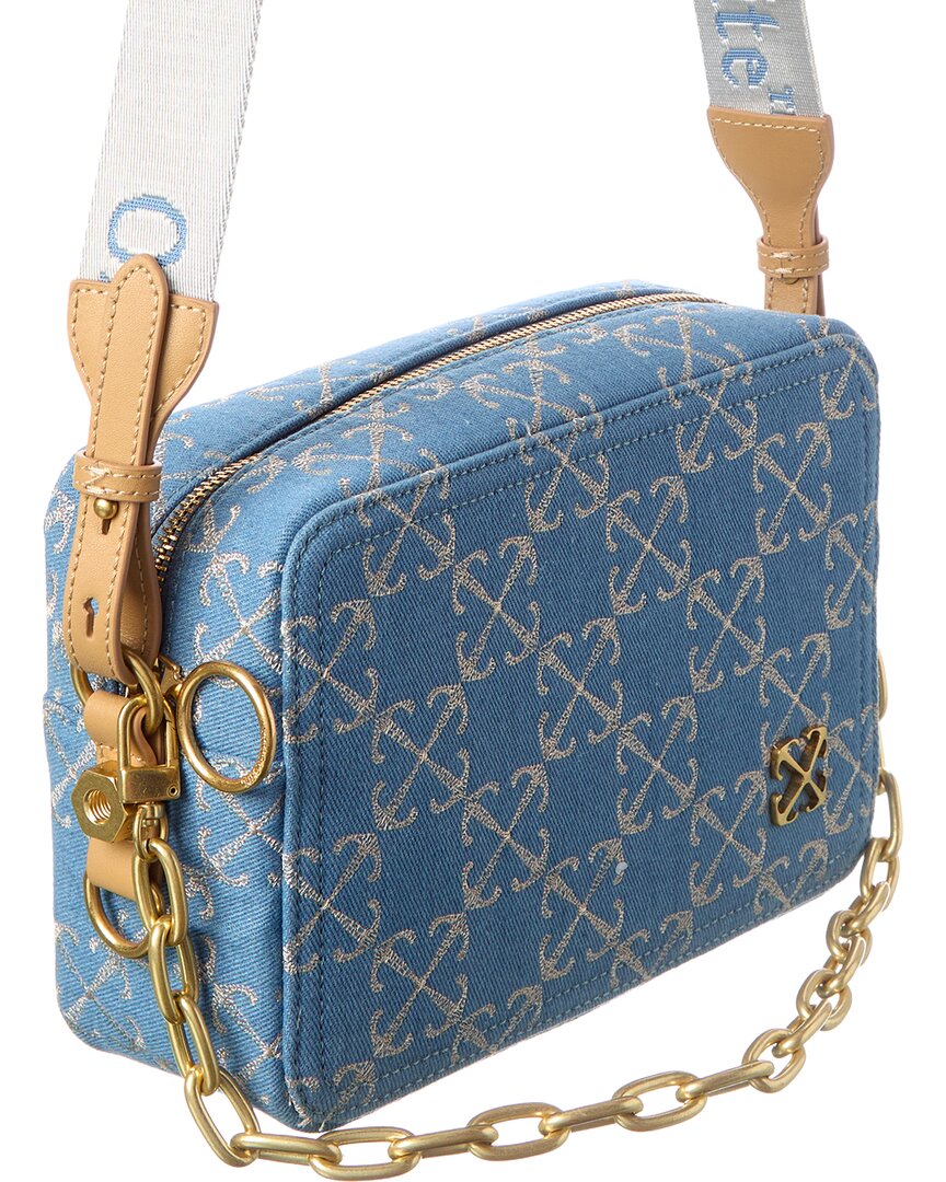 Off-White Logo Medium Denim Crossbody