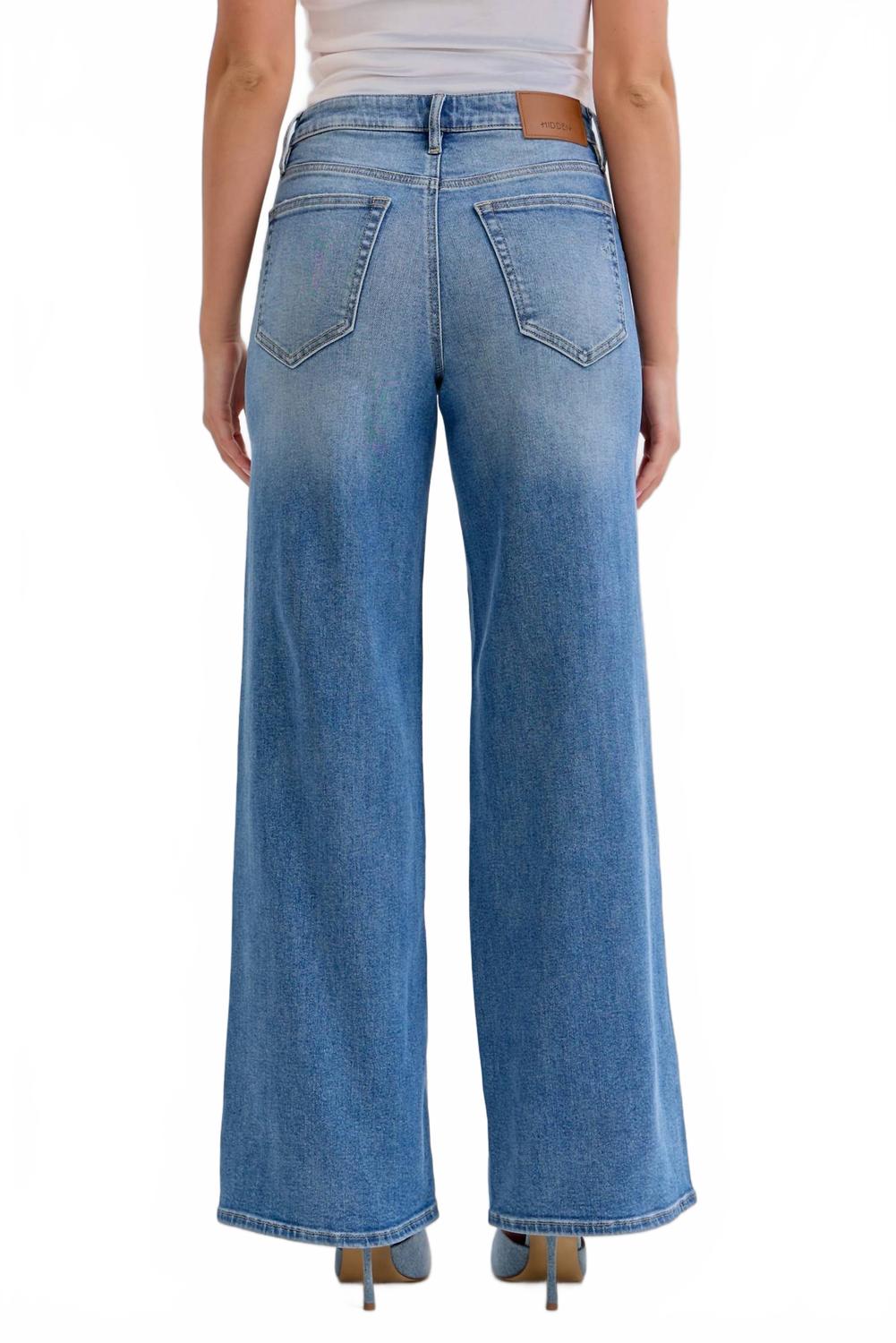 Nori High Rise Wide Leg Jeans In Medium Blue