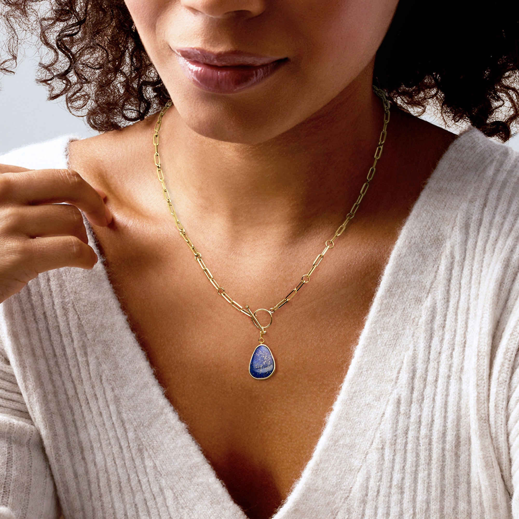 Ross-Simons Lapis Charm in 18kt Gold Over Sterling