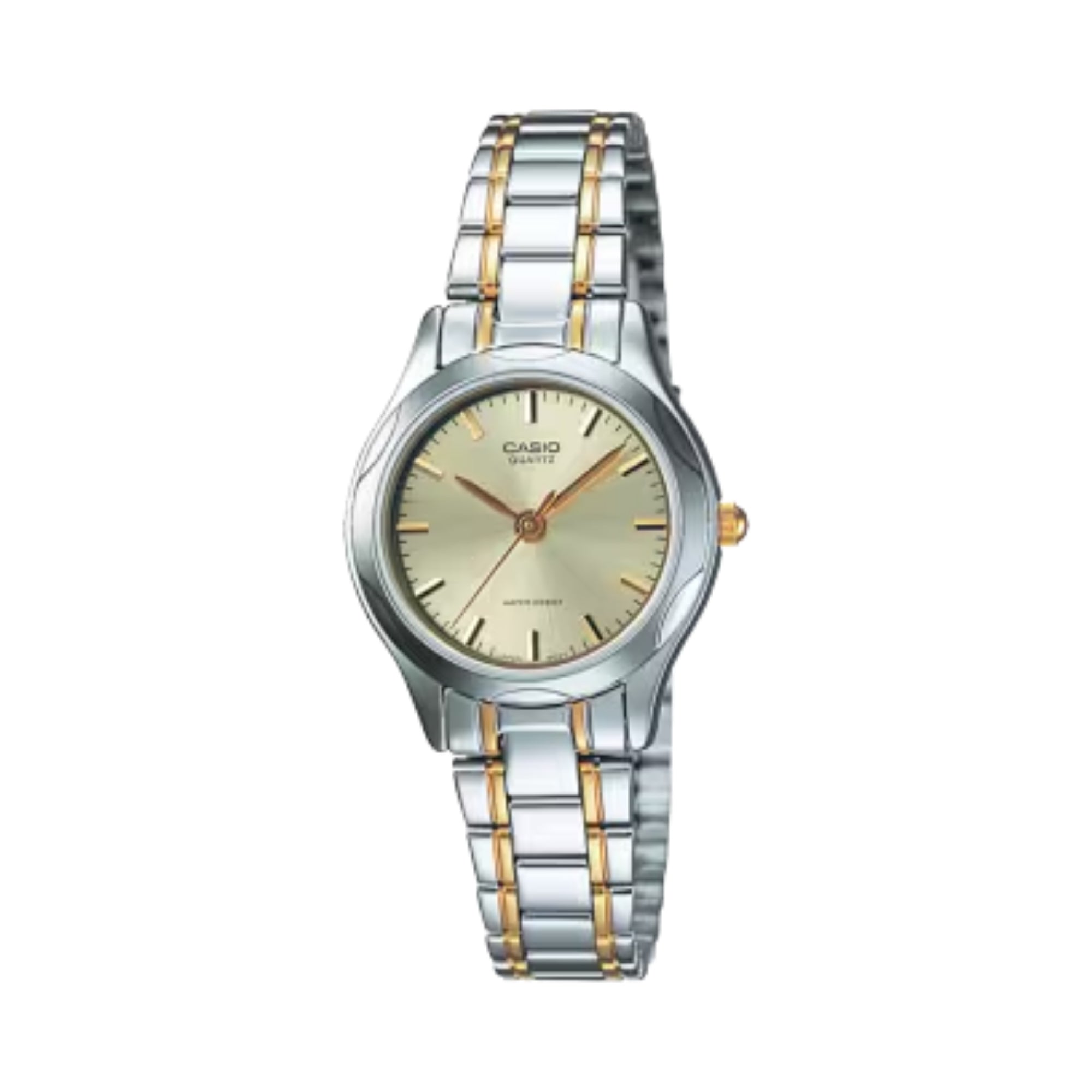 Casio Women’s Two-Tone Stainless Steel Bracelet Analog Watch Champagne Dial - LTP-1275SG-9A