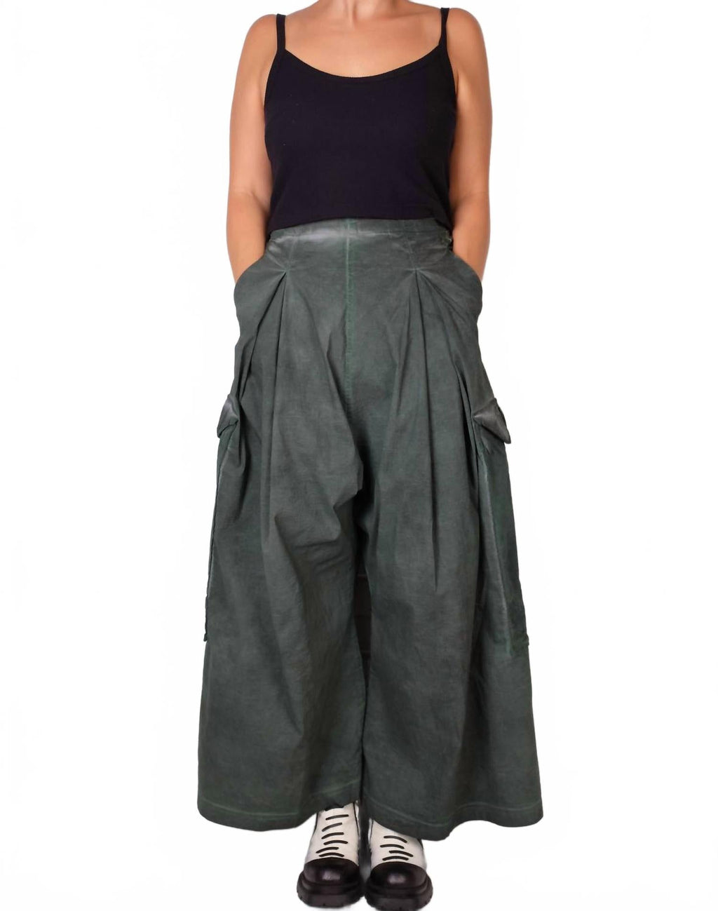 Dip Wide Leg Trousers In Pine Cloud
