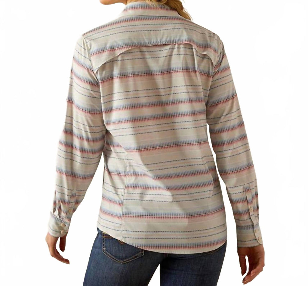 Women's Venttek Stretch Long Sleeve Stripe Shirt In Multi