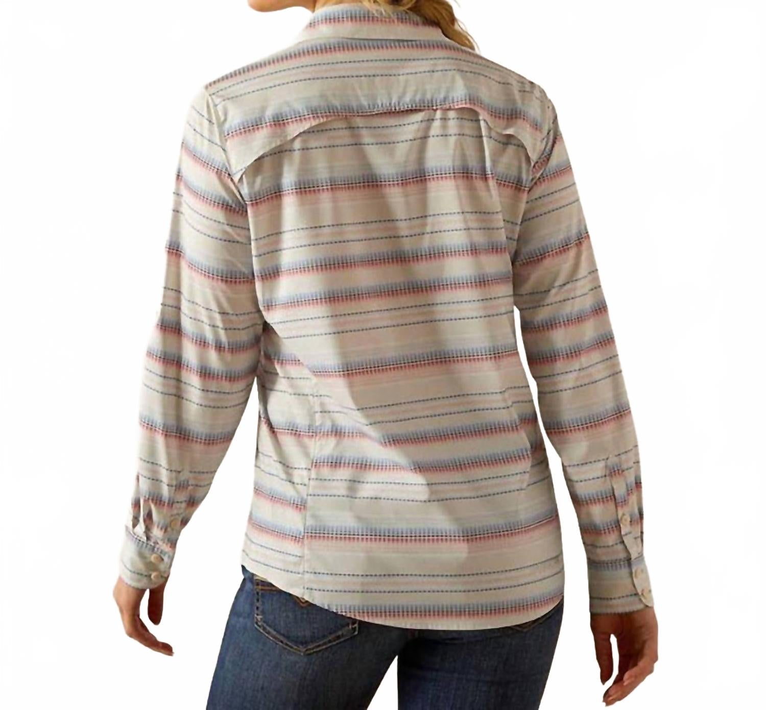 Women's Venttek Stretch Long Sleeve Stripe Shirt In Multi