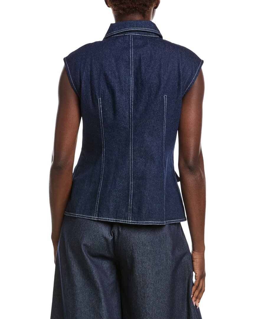 Gracia Front Button Open Shirt Collar Vest