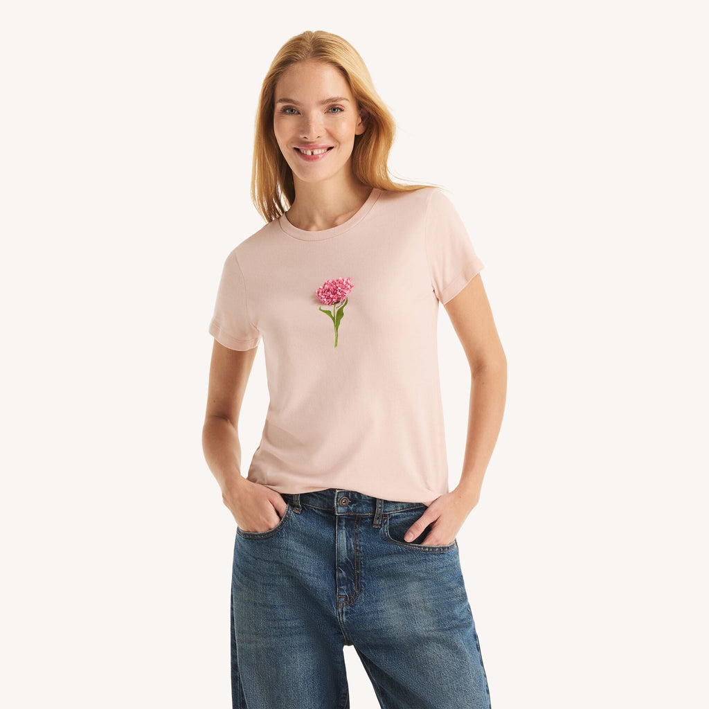 Nautica Womens 3D Flower Graphic T-Shirt