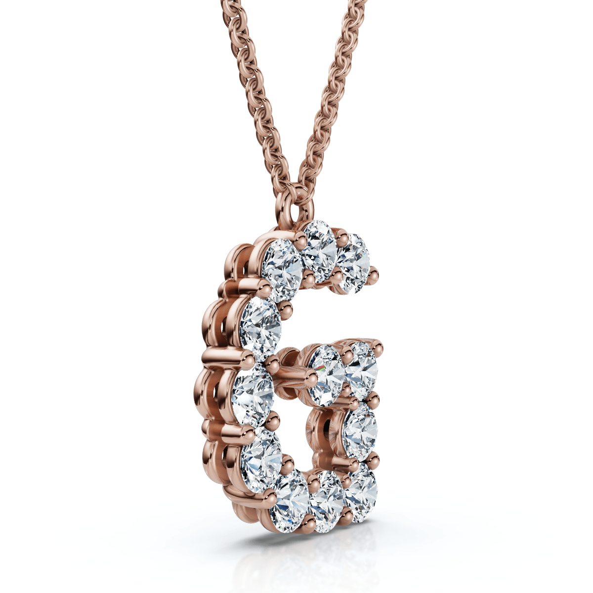 1Ct Diamond Initial "G" Pendant 14k Gold 18" Necklace Lab Grown 5/8" Tall