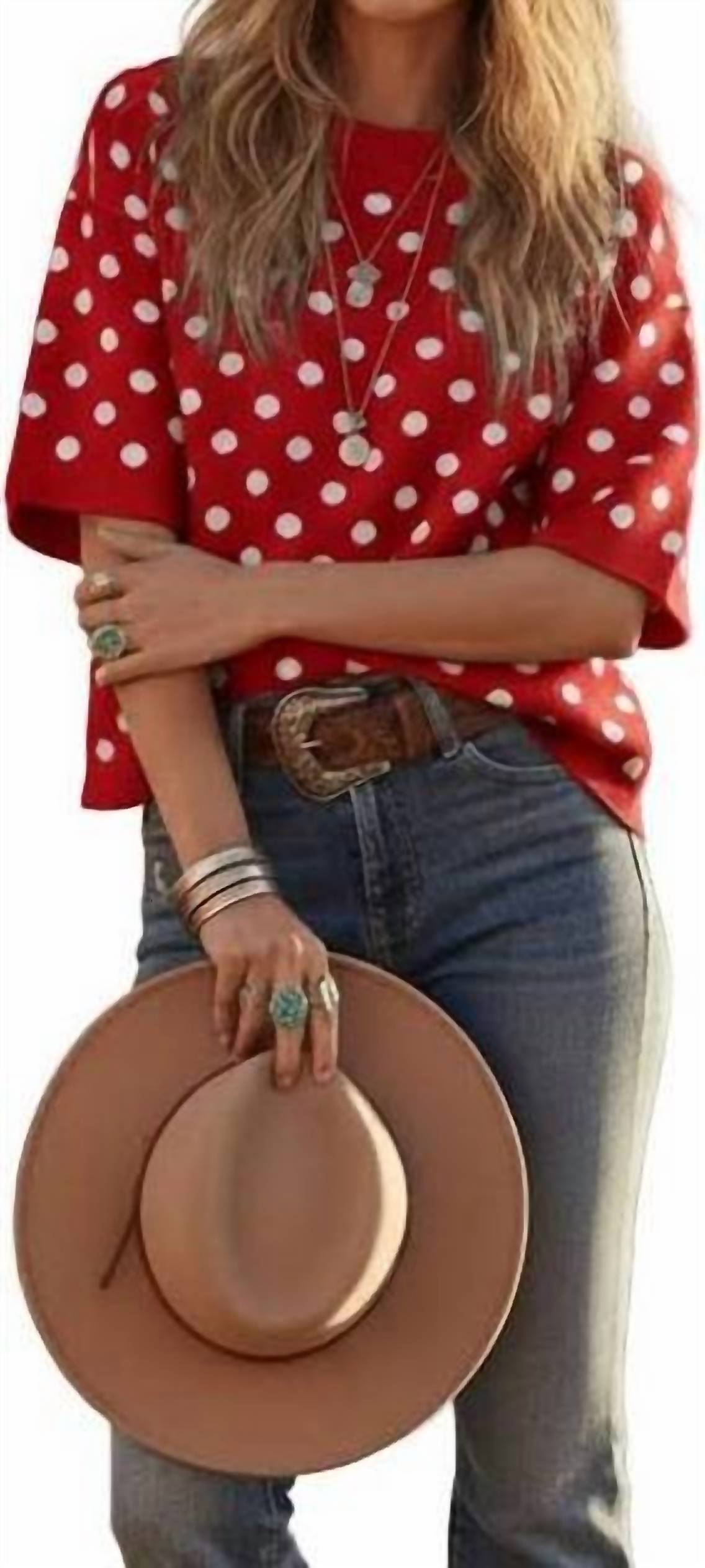 Polka Spots Sweater In Red