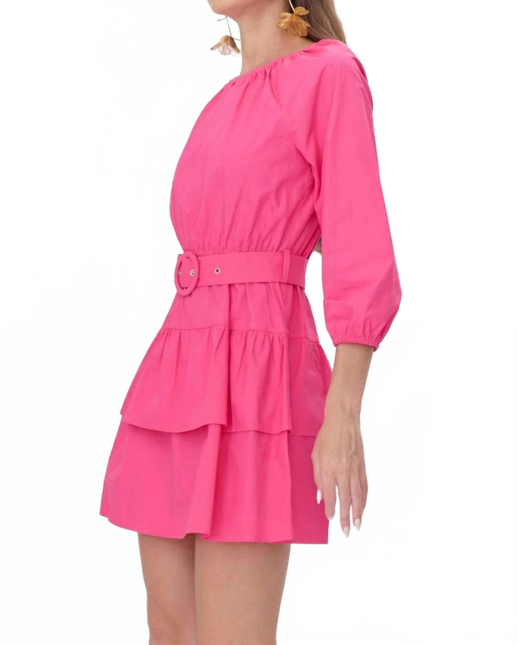 Trina Poplin Mini Dress In Fuchsia