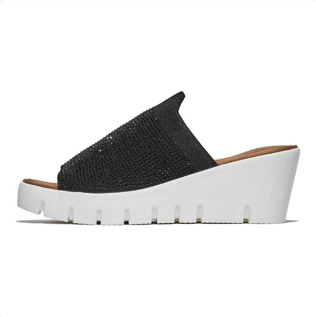 Women's Venti Crystals Wedge Sandals In Black
